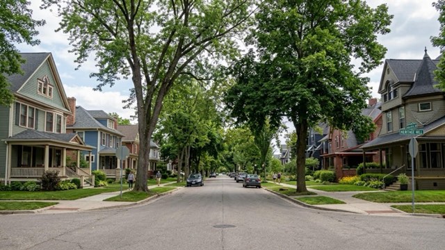 Grand Rapids, Michigan residential neighborhood street