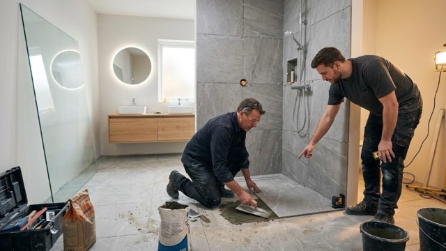 Walk-In Shower Conversion in progress in a Grand Rapids, MI bathroom